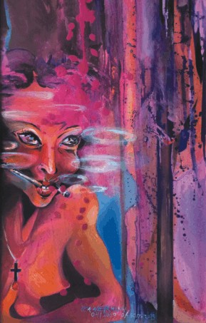 Model mit 40, 2001, 120 x 60 cm, VG-BK-Urh 936 702